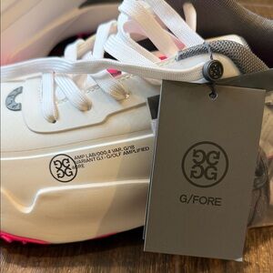 G/FORE White and Pink Athletic Sneakers